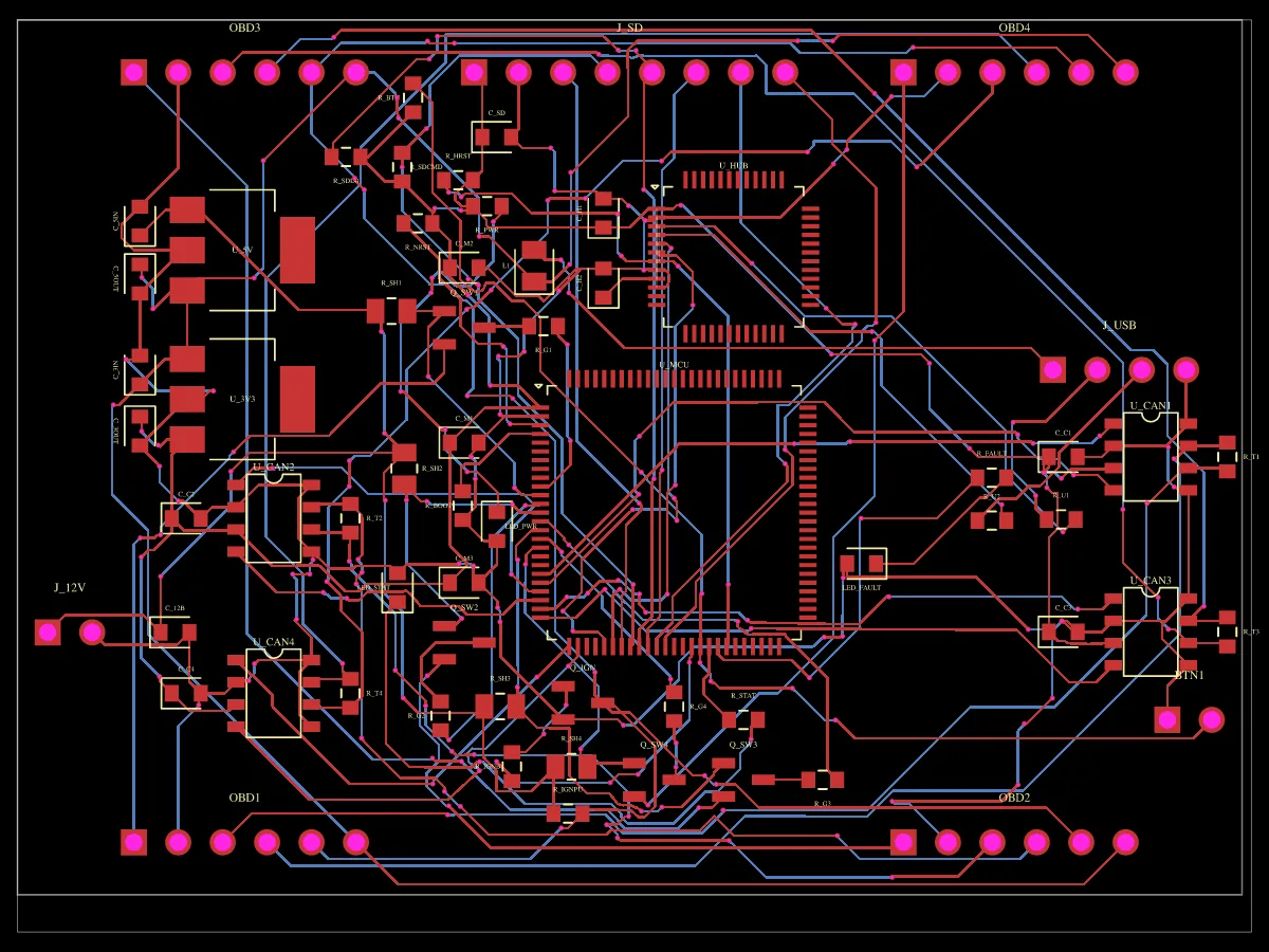 PCB places and routes